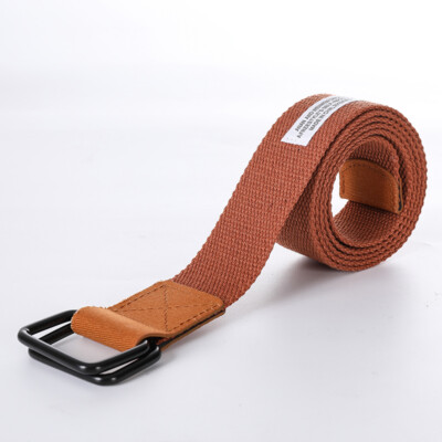 Unisex Fabric Woven Belt With Double D Ring Buckle – Adjustable Polyester, 1.5" Wide