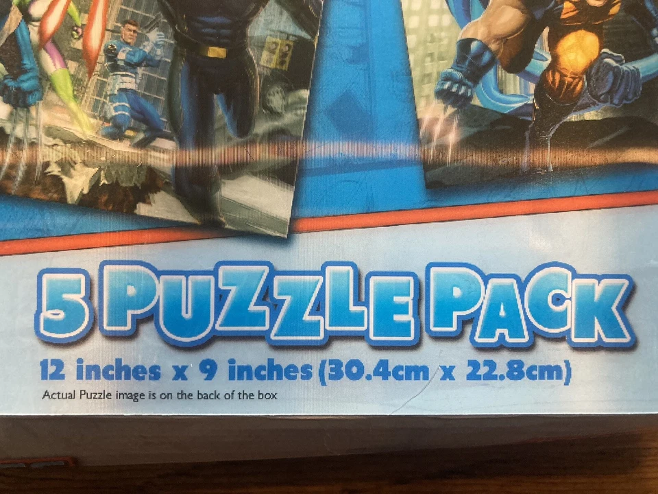 Marvel Heroes Super 3D 5 Puzzle Pack Cardinal #25505 2012 NUEVA CAJA ABIERTA Foto 4 de 4