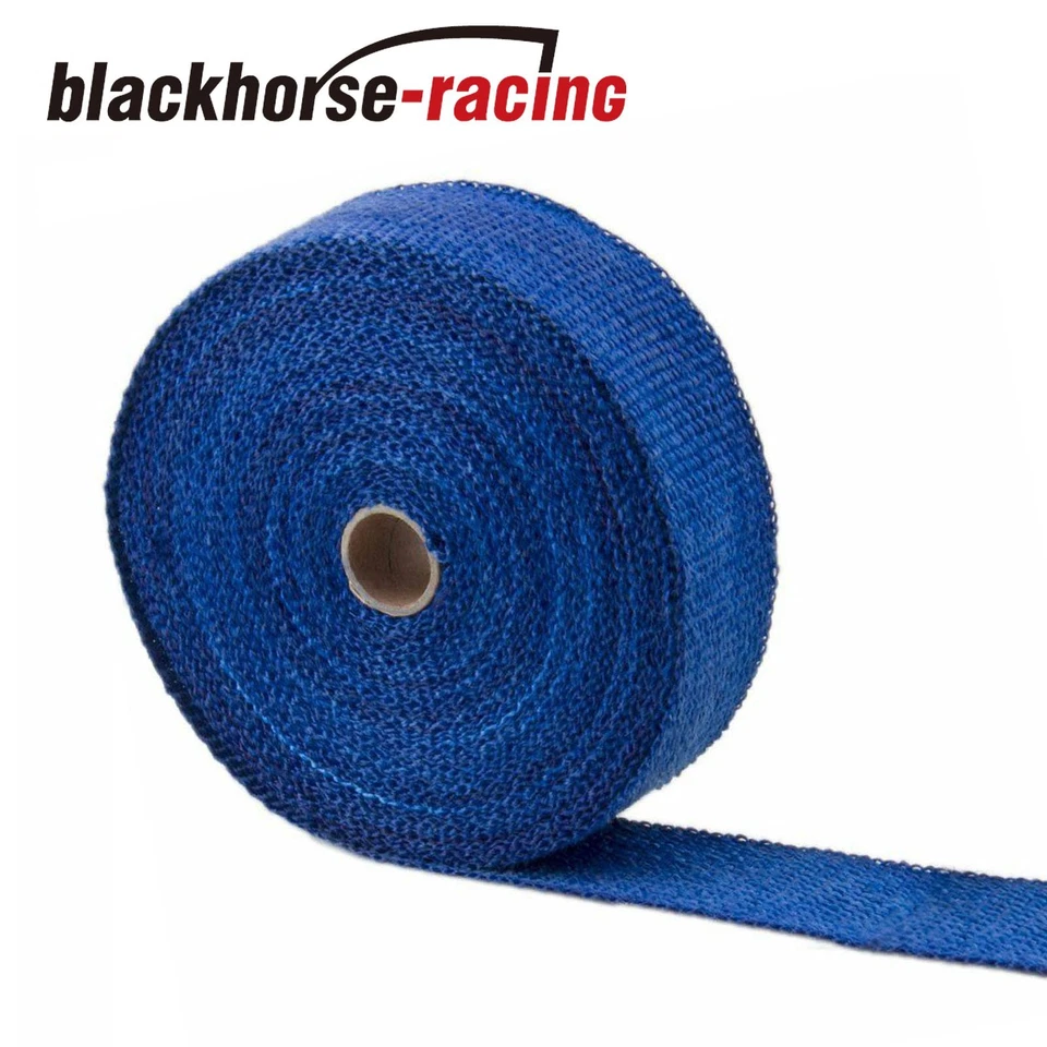 Fita térmica azul 2" x 50 pés (15 m) cabeçalho de exaustão fibra de vidro com 10 gravatas de aço - Imagem 2 de 4