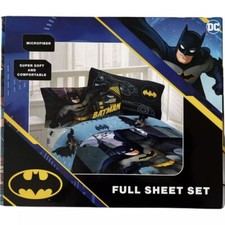 FULL SIZE DC Comics Batman Kid s Boy s Bedroom Bed Sheet Set with Pillowcases