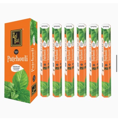 Zed Black patchouli Premium Incense sticks 6 box of 20 sticks = 120 sticks India