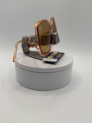 NEW Vintage Oversize Sunglasses Drop Temple Style Crystal Brown Monochrome #830 - Picture 10 of 10