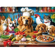 500 Piece Puzzles for Adults, Funny Puppy Animal Jigsaw Puzzles, Food Kitchen...