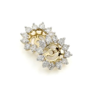18k Yellow Gold 0.72ctw Round Diamond Stud Earring Enhancers #JB592 4