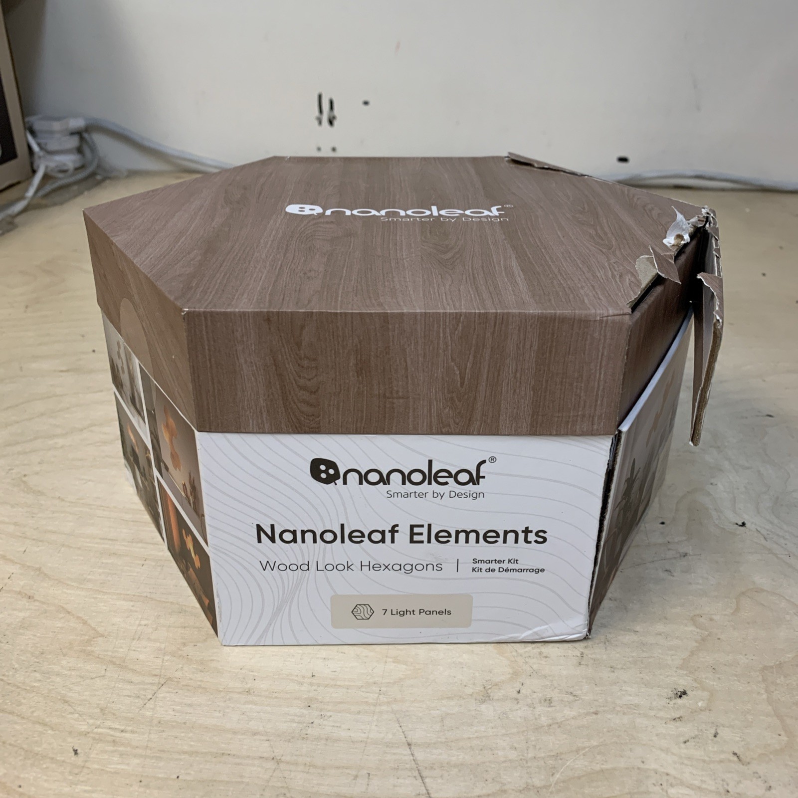 Nanoleaf NL52-K-7003HB-7PK Elements Wood Look Smart Lighting Kit - 7 ...