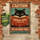 Beware of Cat Funny Vintage Metal Tin Sign Home Wall Decor 8x12