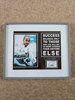 Lewis Hamilton Framed Photo and Signature F1 Memorabilia
