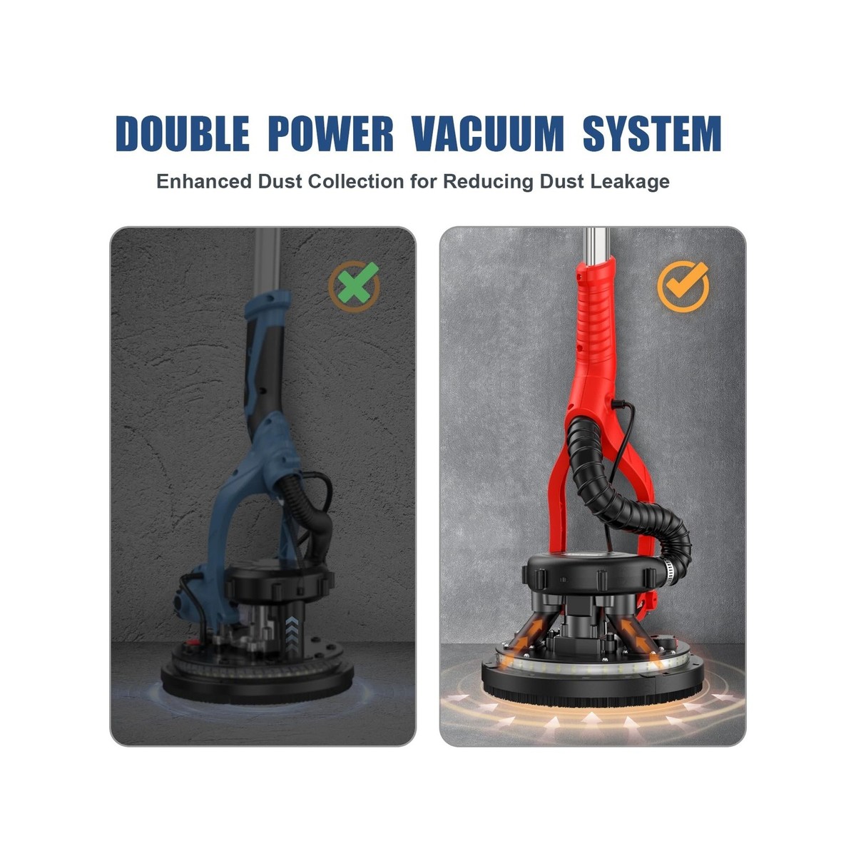 950W 8-Amp Drywall Sander with Vacuum Attachment, Lijadora para