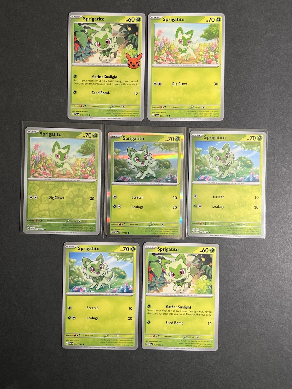7 Sprigatito Pokemon Card Collection Reverse Holo Foil SV PTCG NM