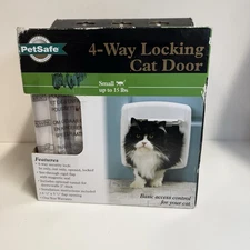 NEW PetSafe 4-Way Security Locking Cat/Dog Door For Small Pets PPA00-11325 NIB