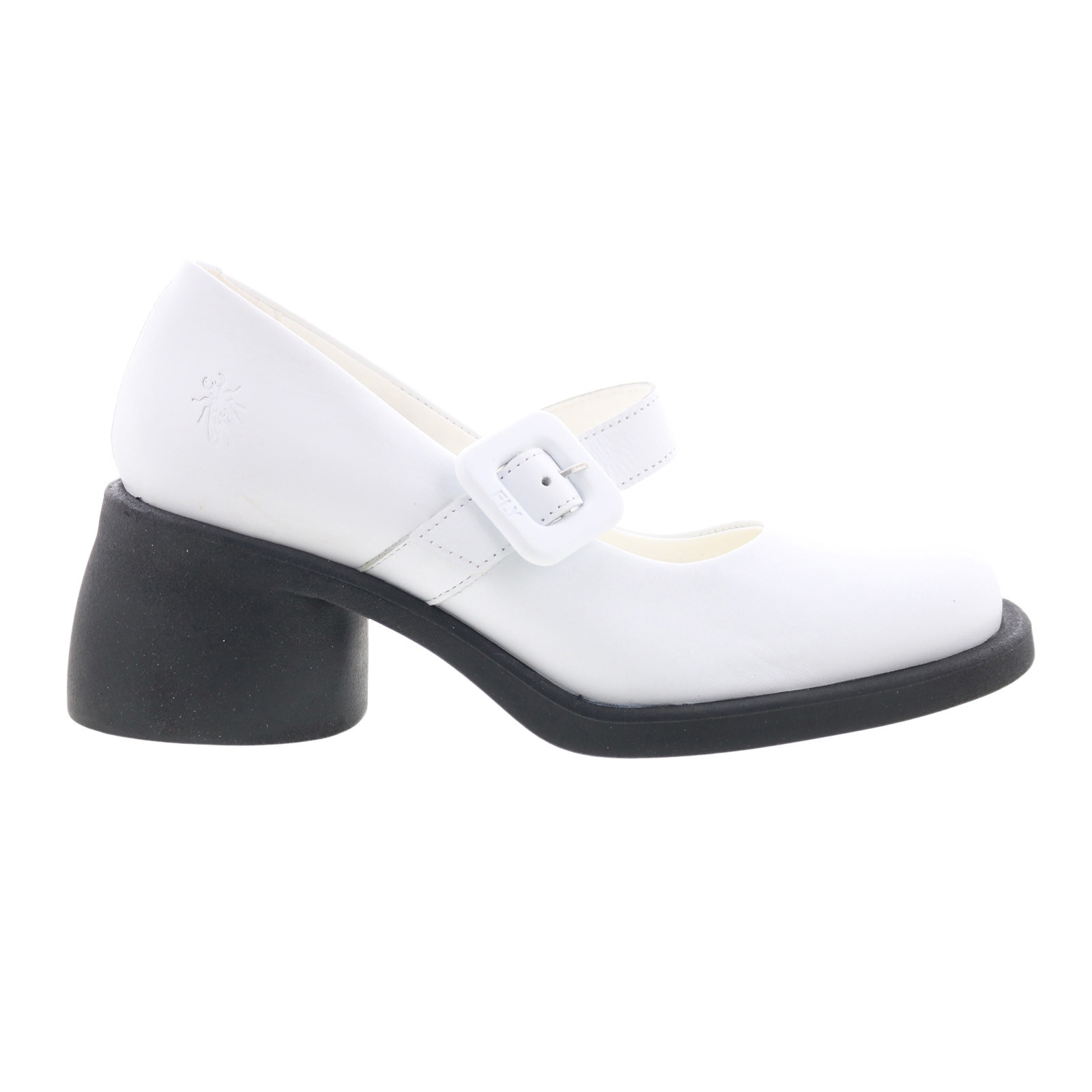 Fly London Huvi HUVI044FLY-004 Женские белые кожаные туфли Mary Jane на плоской подошве 25290₽