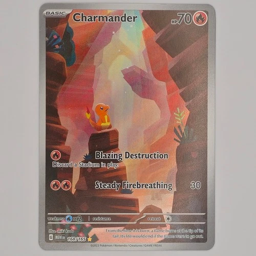Pokémon TCG Charmander Illustration Rare Scarlet & Violet 151 Card #168/165 NM