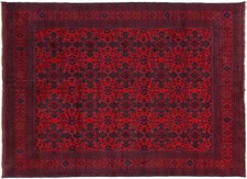 Afghan Khal Mohammadi Rug 250x350 Hand Knotted Red Patterned Oriental B