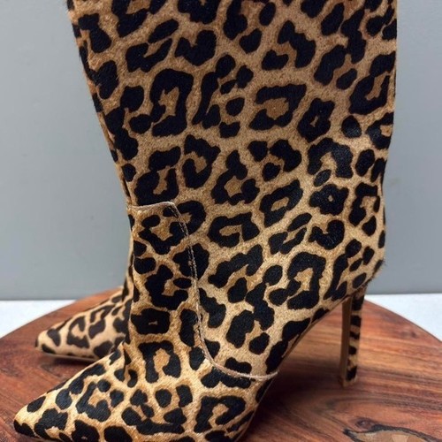 Express Leopard Calf Hair Ankle Boots