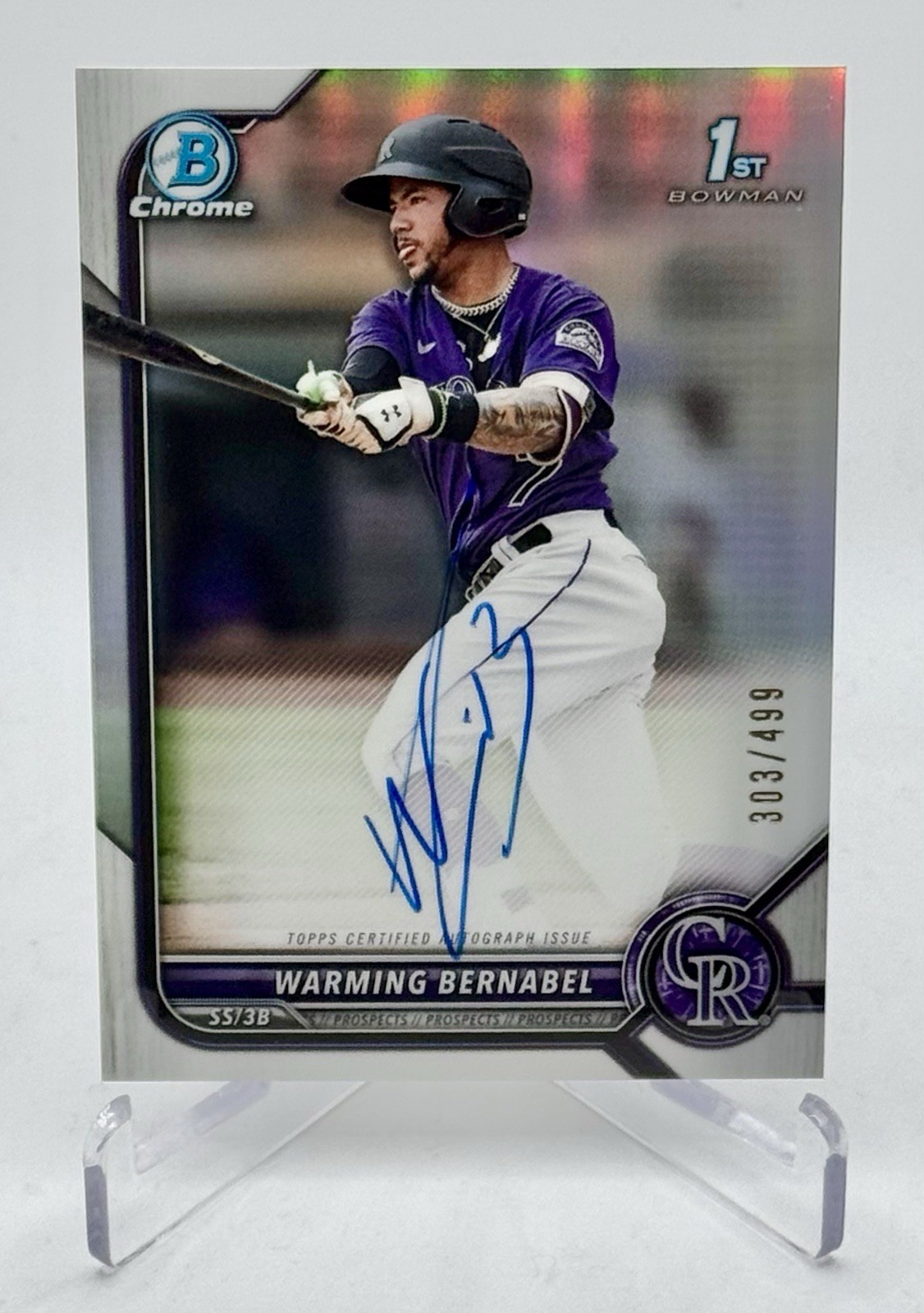 Warming Bernabel 2022 Bowman Chrome 1st Auto RC Refractor /499 #CDA-WB