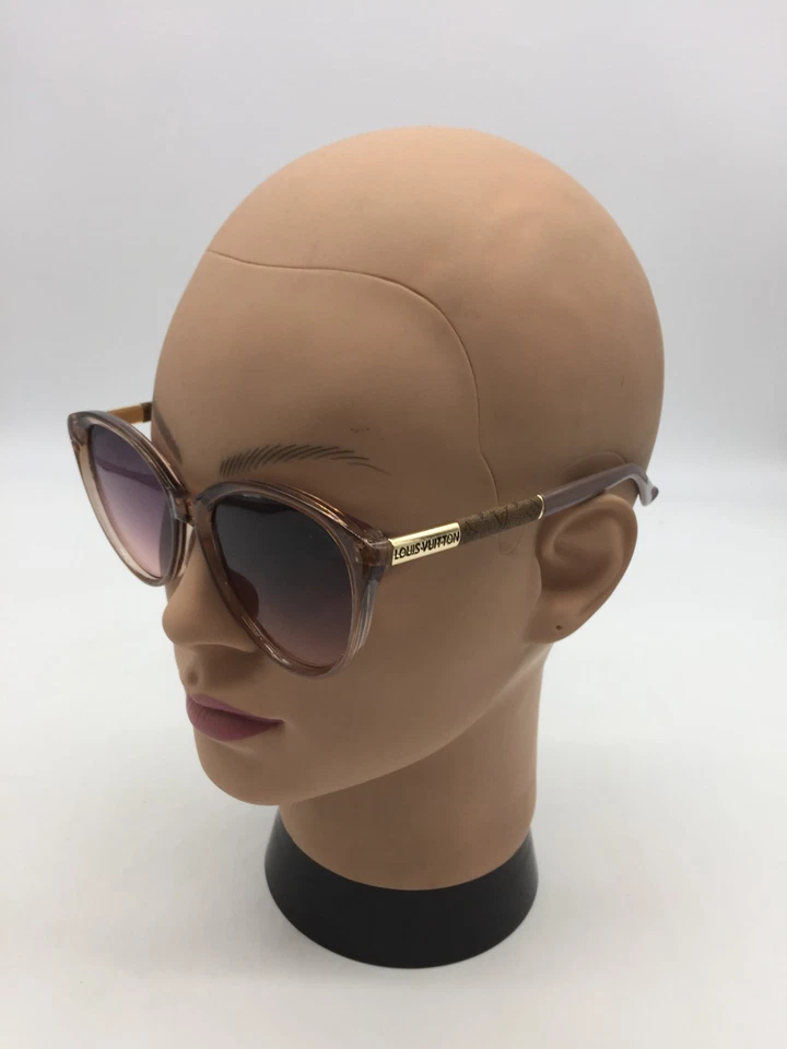 Gafas de sol Louis Vuitton con montura marrón claro transparente de moda 50-20-140 lentes moradas Foto 3 de 4