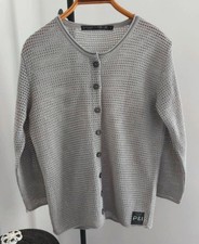 Penn & Ink Strickjacke Damen S Grau Lochstrick Cardigan Stretch Brooklyn NY