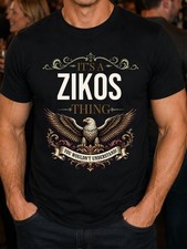 Zikos Surname Eagle Men's T-Shirt Family History Gift S-5XL