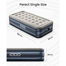 Idoo Single Air Bed w/ Built-in Pump – Inflatable Mattress 190x99x46cm