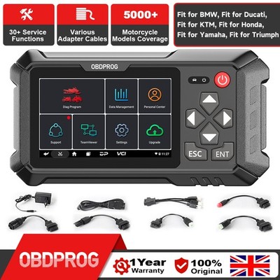 OBDPROG MOTO 100 Motorcycle Scanner OBD2 All System Diagnostic Tool SRS TPMS