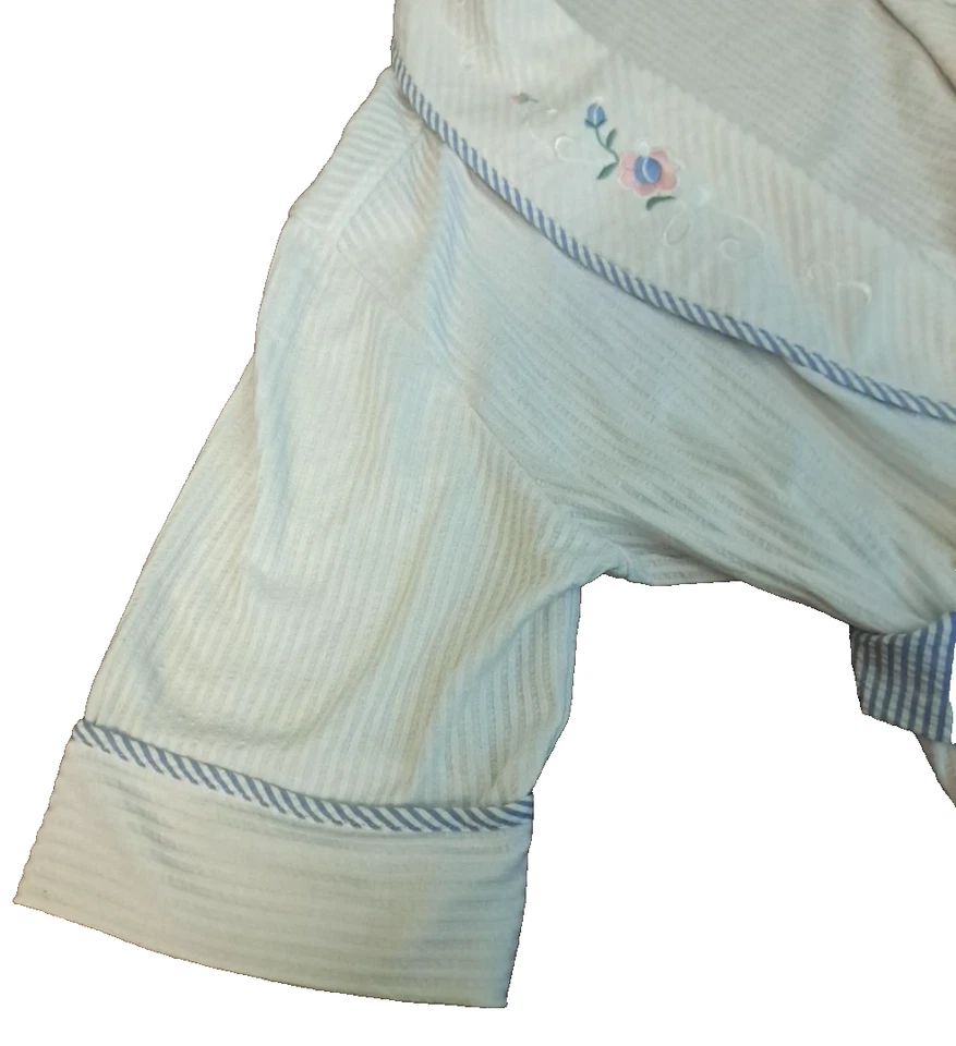 NUEVO Bata para mujer Stan Herman Signature II NUEVA CON ETIQUETAS manga corta ribete Seersucker M Foto 4 de 4