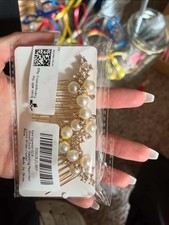 Silver Pearl Bride Wedding Hair Pins with Rhinestones