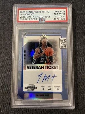 2021 Ja Morant Contenders Veteran Ticket Auto Blue 21/25 Grizzlies Trailblazers