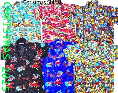 CLOTHES-EXPRESS MENS CHRISTMAS SANTA XMAS HAWAIIAN T SHIRT GIFT HIM PARTY HOLIDAY S -5XL