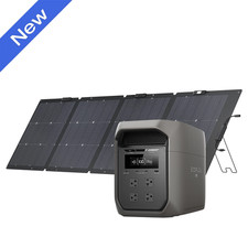 EcoFlow 2048Wh DELTA 3 Max 2400W Power Station with 220W Bifacial Solar Panel