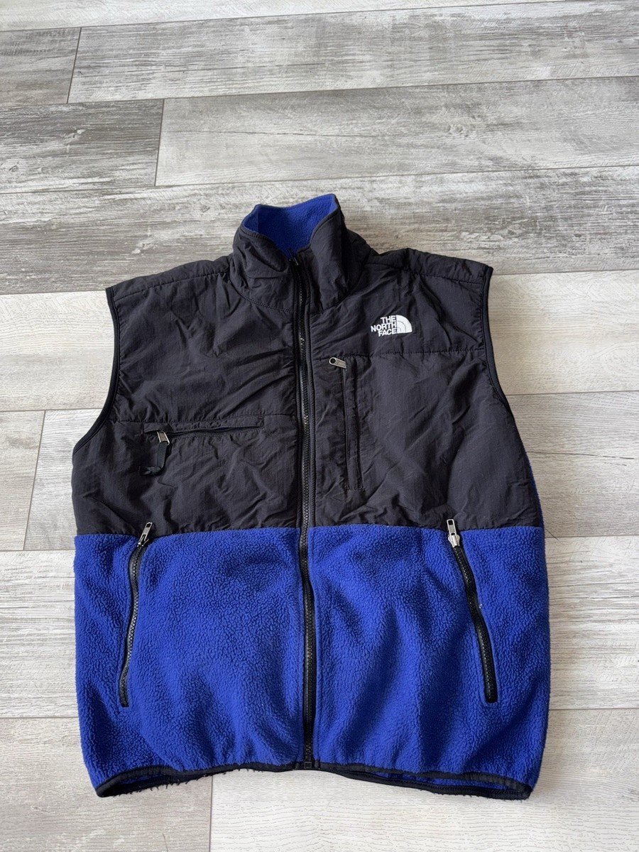 Vintage 90's The North Face Denali Vest Black Blue Fleece Medium