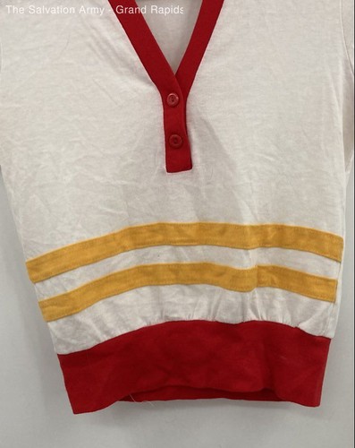 Banana Splits Girls White Red Cotton Blend V-Neck Short Sleeve T-Shirt Size L - Picture 7 of 7