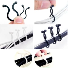  100pcs Household Data Line Clip Computer Desk Wire Storage Fixer Cable Winder