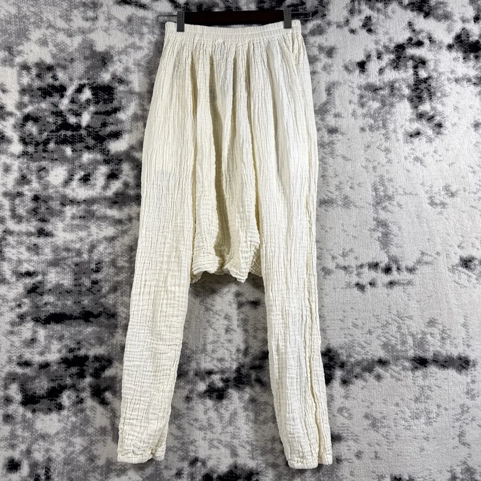 Nuevos Pantalones Harén Mujer Talla XS/S Marfil Gasa Bohemio Lagenlook Hippie Foto 2 de 4