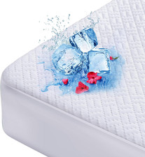 Cooling Waterproof Mattress Protector King Size, Mattress Cover 3D Air Fabric Ma