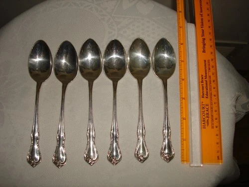 Vintage Flatware Rose Cascade by Reed & Barton Sterling Silver 6 Pc Teaspoon 6"