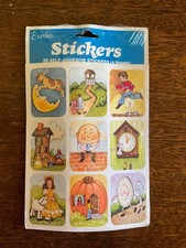 NEW sealed Eureka Stickers 4 sheets / 36 Stickers Vintage Nursery Rhymes Humpty