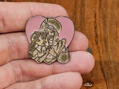 T1 Disney Trading Pin - Princess Hearts - Aladdin and Jasmine Pink and gold