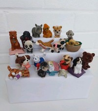 Vintage Puppy Kitty Flocked Jungle In My Pocket Figures MEG 1990  s Job Lot