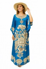 Free Size Kaftan Tunic Holiday Dress Beach Cover up fits 14,16,18,20,22,24