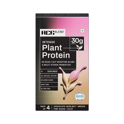 Ace Blend INTENSE Plant Protein 30g x4 | BCAA, Fiber, Probiotic Pack