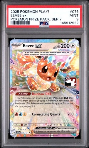 2025 POKEMON PLAY! POKEMON PRIZE PACK: SERIES 7 #075 EEVEE EX PSA 9