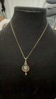 Vintage 14K Gold Rose Cut Diamond Pendant Necklace Pearl Drop 18” — photo 2