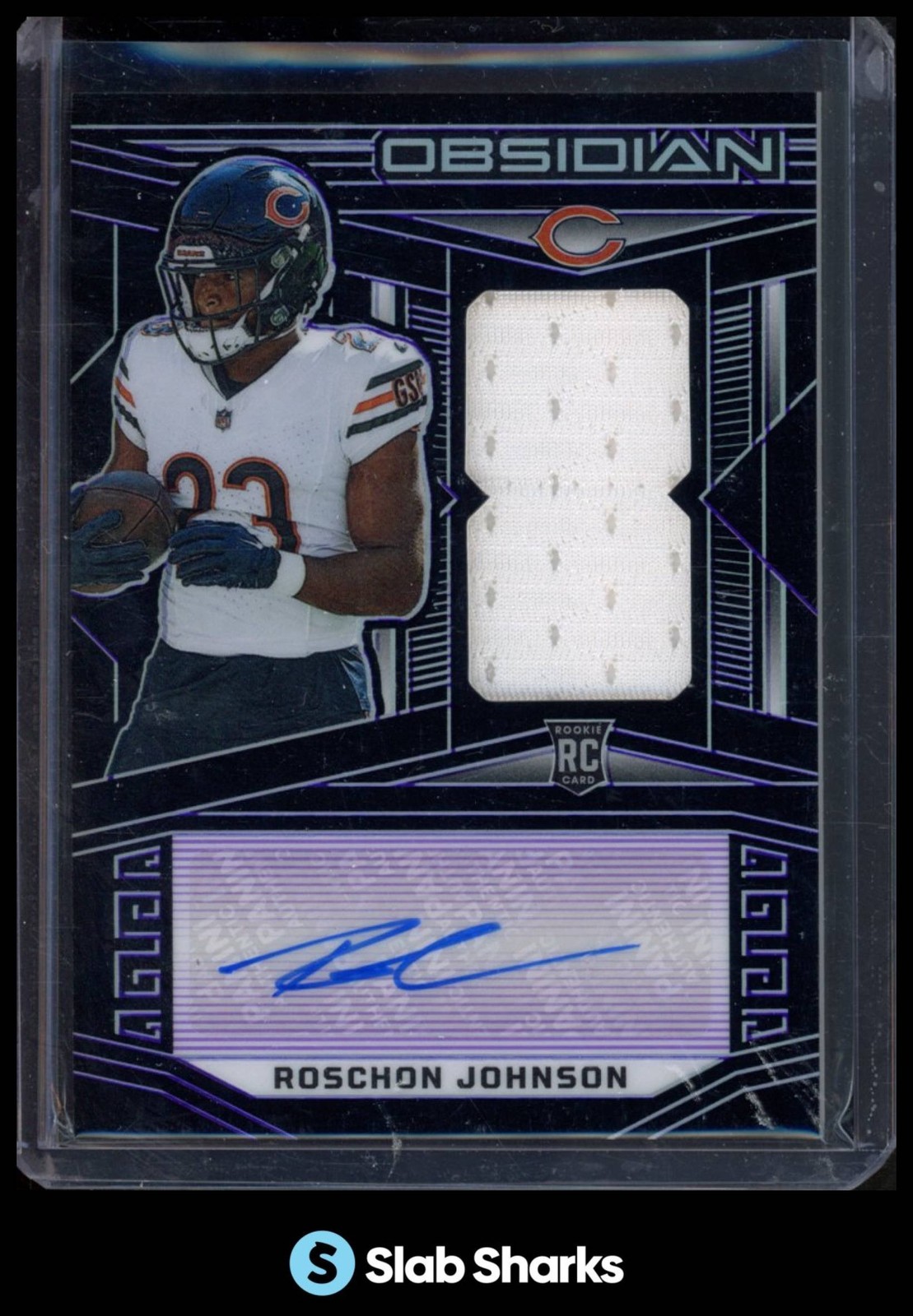2023 OBSIDIAN #236 ROSCHON JOHNSON ELECTRIC ETCH PURPLE JERSEY AUTO RC /75