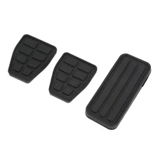 3pcs Clutch Brake Accelerator Pedal Pad Kit Rubber Black Flexible Wearproof Part