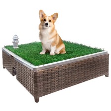 Dog Potty, Self-Draining Dog Potty with Premium Artificial Dog Grass Pads for...