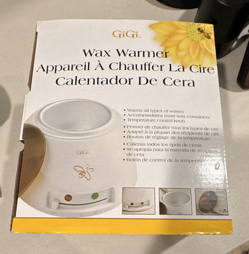 GiGi Single Wax Pot Warmer 8 oz Temp Control 132W White 157°F Hard/Strip