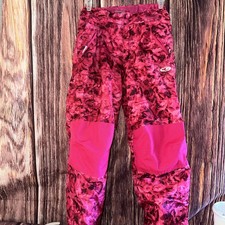 Girl  s CHAMPION Pink Rose Pattern Ski Pants, Size Medium 7/8