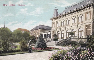 1908 AK Deutsches-Reich Bad- Elster Sachsen Kurhaus Gebäude Hermann Poy top !!! - Bild 1 von 2