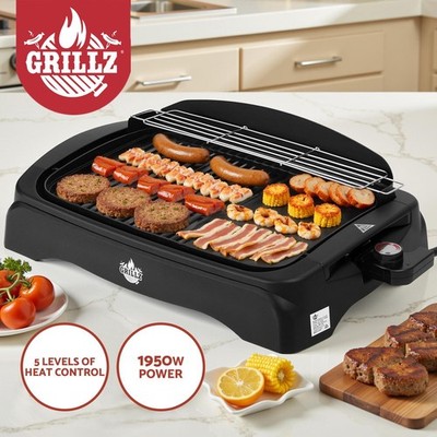 Grillz Electric BBQ Grill Non-Stick Barbecue Plate for Indoor Outdoor
