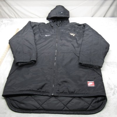 Wake Forest Jacket Men Medium Nike Black Canvas Insulated